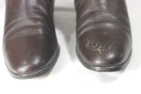 Size 7 Dark Brown Tall Leather Boots // Tall Brow… - image 4
