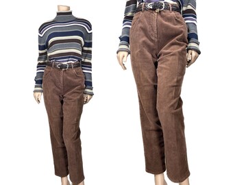 Brown Corduroy Pants by Newport News // Size Small Vintage Brown Straight Leg Corduroy Pants // 1108