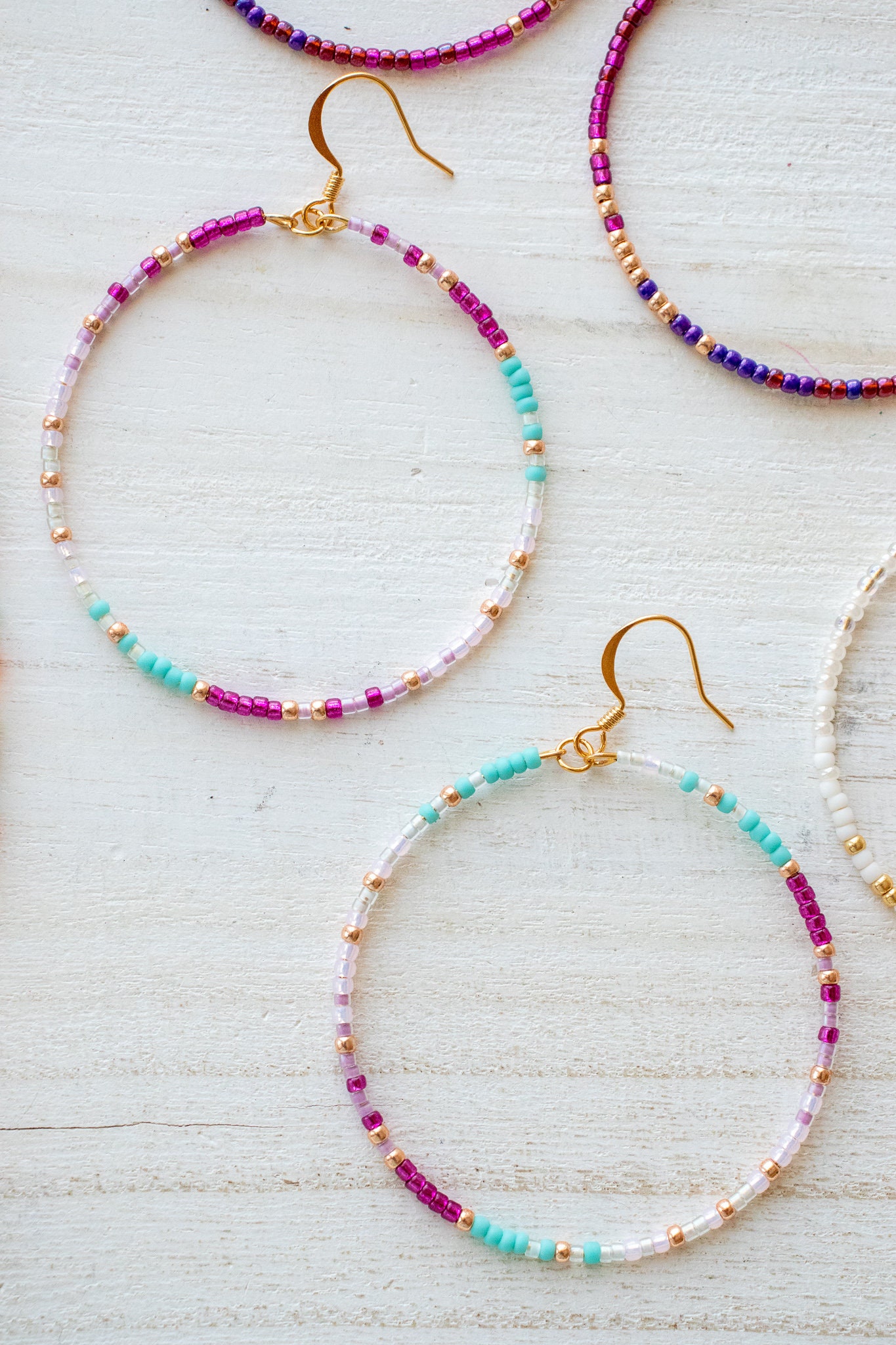 Seed Bead Hoops Earrings hoop earrings seed bead earrings Etsy