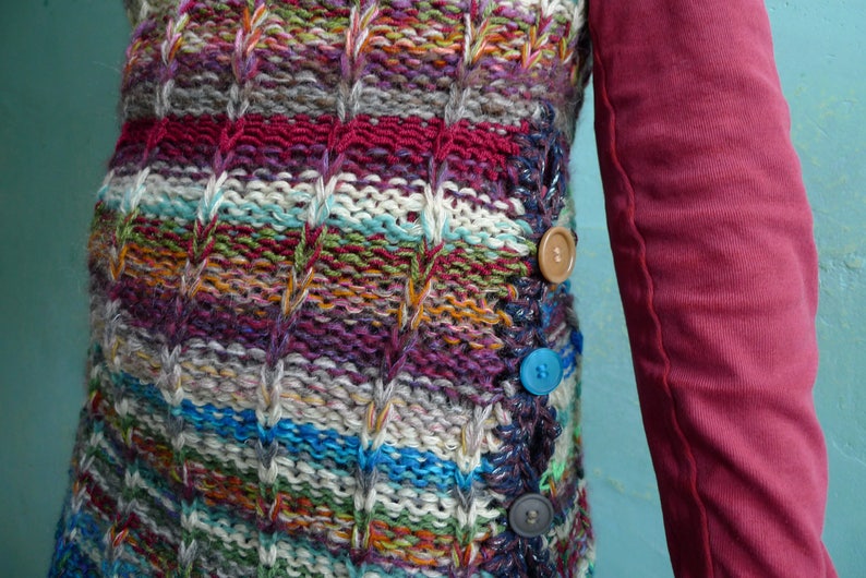 Handmade striped wool sweater vest sweater without sleeves