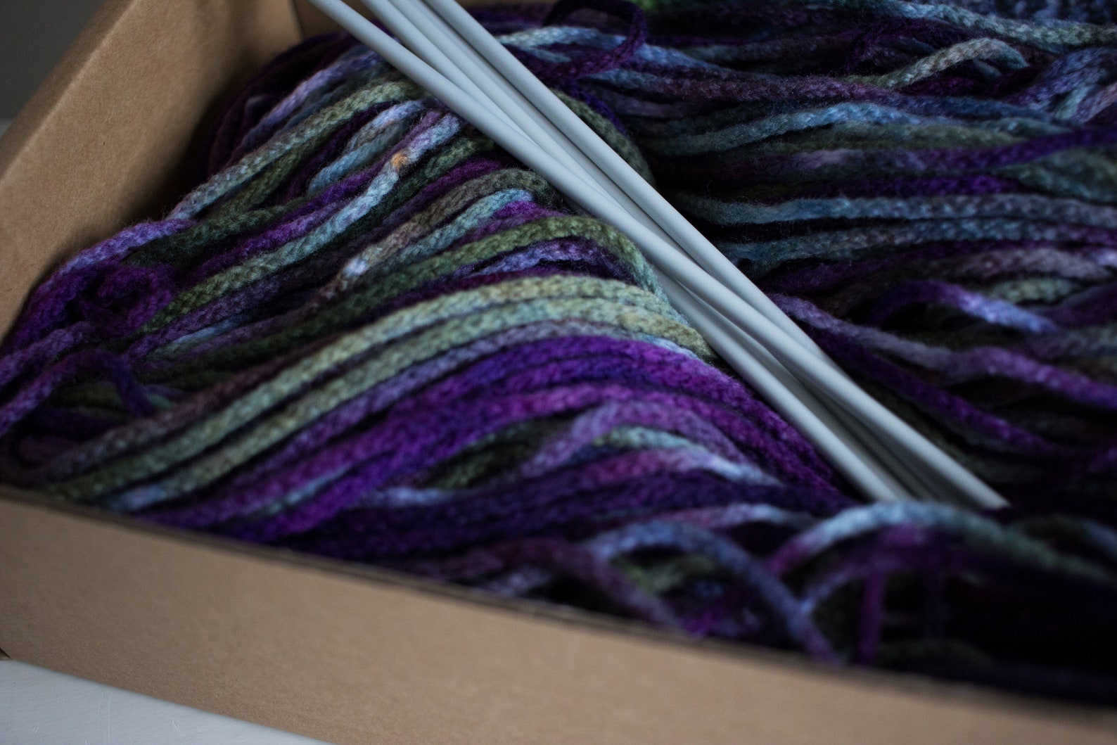 DIY knitting box gift box with yarn knitting box of tie dyed Etsy