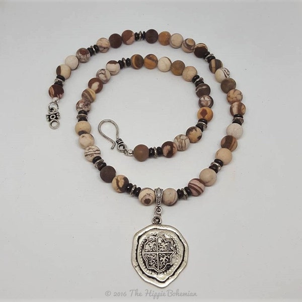 Men's Jasper Necklace - Men's Necklace - Jasper Necklace - Men's Jewelry