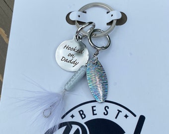 Hooked on Daddy  Keychain , Father's day gifts