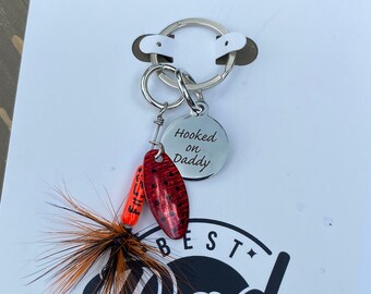 Hooked on Daddy  Keychain , Father's day gifts