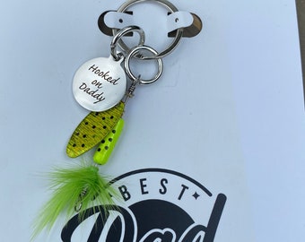 Hooked on Daddy  Keychain , Father's day gifts