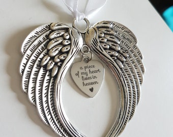 Memorial Ornament, Miscarriage, Infant Loss, Christmas Ornament, Keepsake Ornament, Loss of loved one, In memory of, Angel Wing Ornament