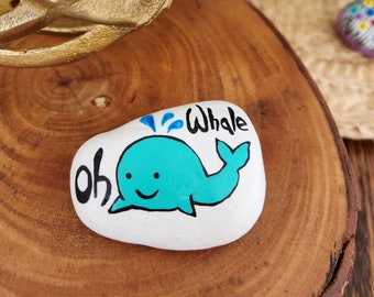 Oh Whale ! - Hand Painted Beach Rock