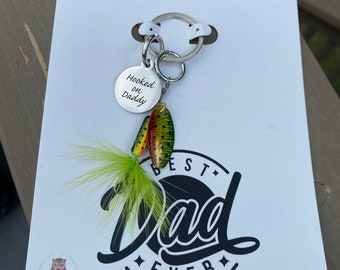 Hooked on Daddy  Keychain , Father's day gifts
