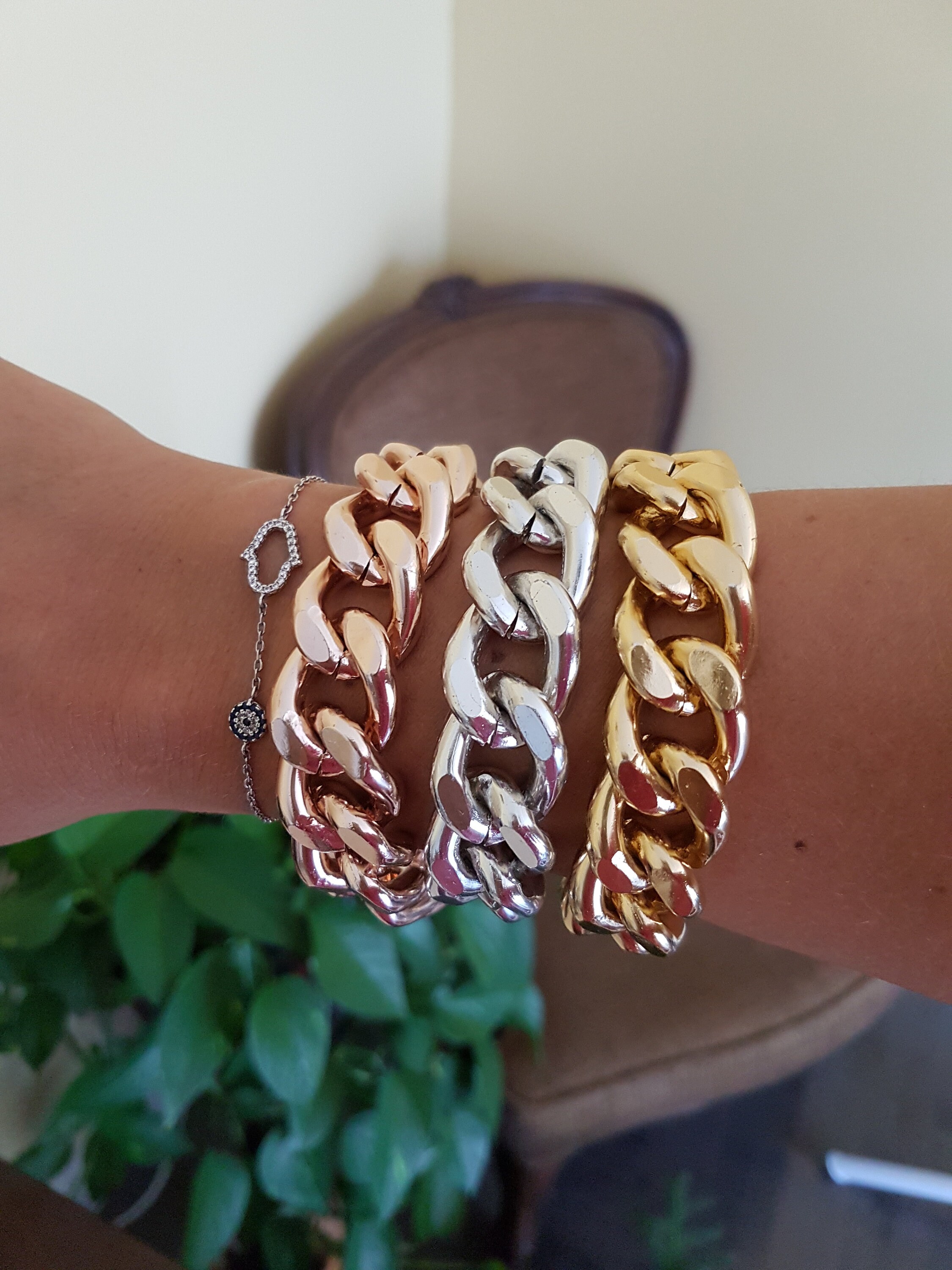 GOLD CURB Chain Bracelet Chunky Large Chain Link Bracelet Etsy