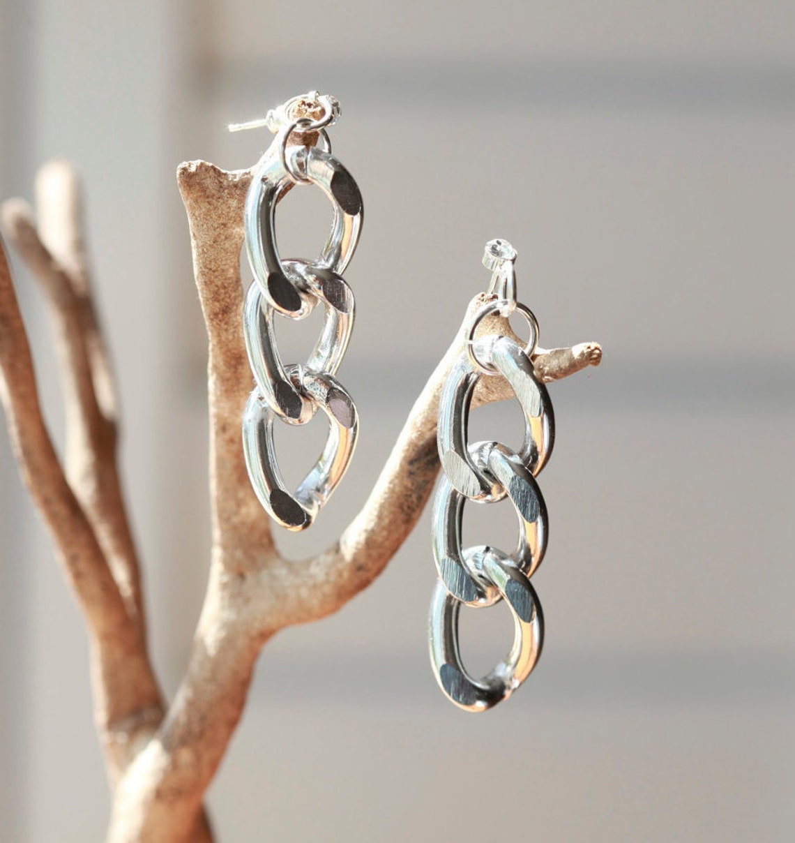 Curb Link Earrings Stunning Chain Link Dangle Earrings Etsy