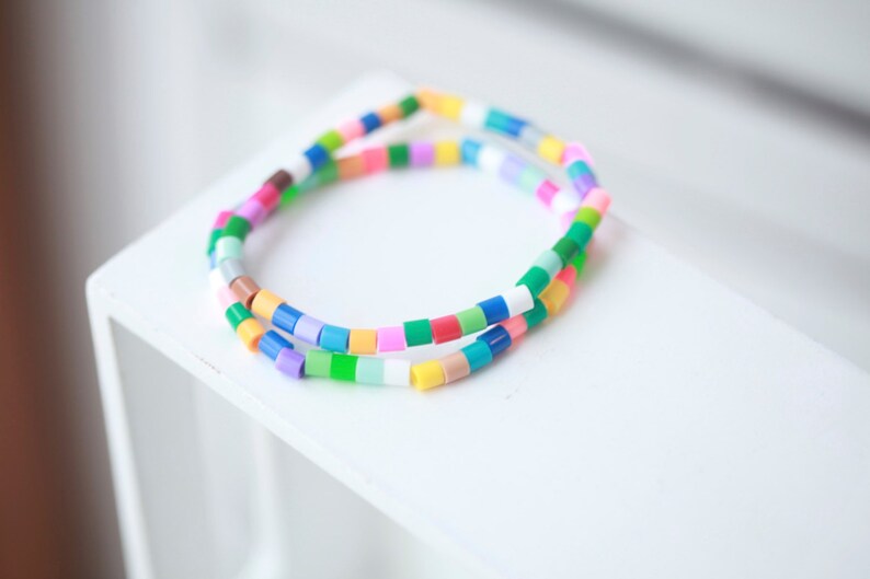 Set of 2 Mens Fuse Bead Bracelet Fun and Unique Colorful Etsy