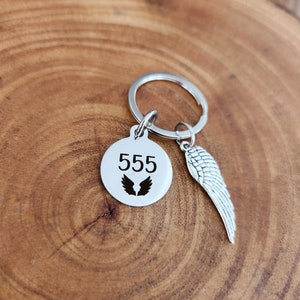 555 Angel Wing Keychain ---- Angel Wings - Etsy