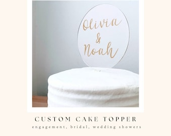 custom cake topper | acrylic cake topper | engagement party cake topper | bridal shower cake topper