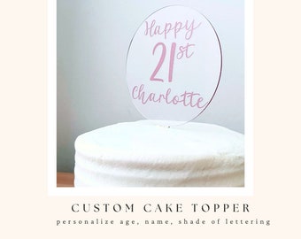 custom cake topper | acrylic cake topper | birthday cake topper | 21st birthday cake topper