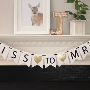 Miss to Mrs - gold wedding decoration - bridal shower banner - bridal shower decorations - custom wedding decorations