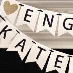 engagement party decorations bridal shower banner personalized engagement decorations engagement banner Engaged name banner set image 2