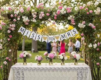 Miss to Mrs Banner – Gold Bridal Shower Decoration – Engagement Party Decorations