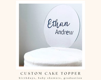 custom cake topper | acrylic cake topper | birthday party cake topper | baby shower cake topper