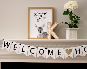 minimalist banner - welcome home banner - homecoming banner - military welcome home banner - baby homecoming banner - Welcome Home