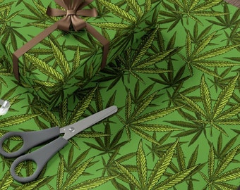 Vintage Christmas Weed Wrapping Paper Retro Pot Leaf Gift Wrap Funny Wrapping Paper Stoner Gift Wrap 420 Christmas Gift Her Him Green