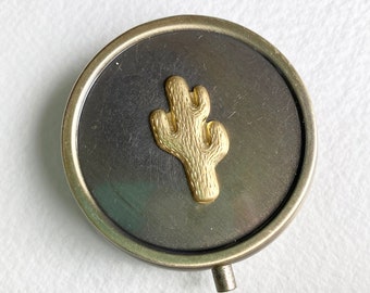 Cactus Pill Box Gold Bronze Country Western Pillbox Women Boho Vintage Pill Case Cowgirl Bachelorette Gift Weed Container Pill Holder