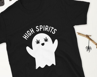 Halloween Funny Ghost Stoned High Spirits Tshirt Unisex Weed