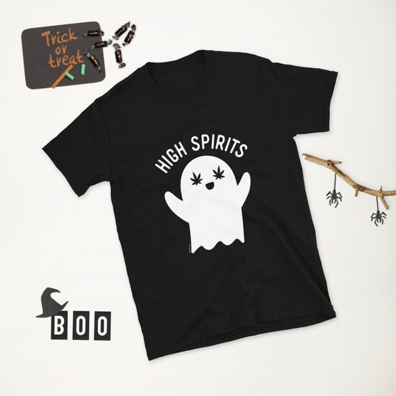 Halloween Funny Ghost Stoned High Spirits Tshirt Unisex Weed