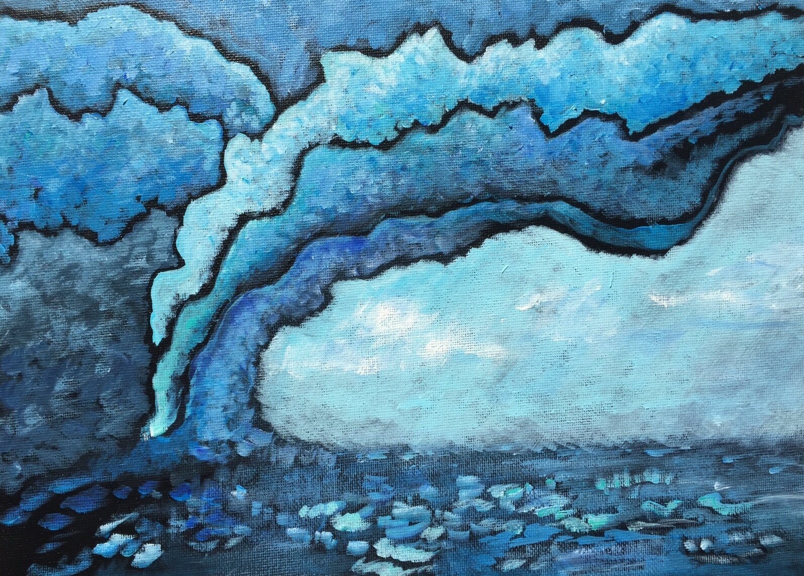 Original Abstract Painting in Blue | Etsy