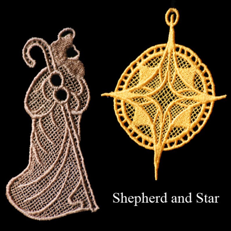 Nativity FSL Embroidered Ornament Set Etsy