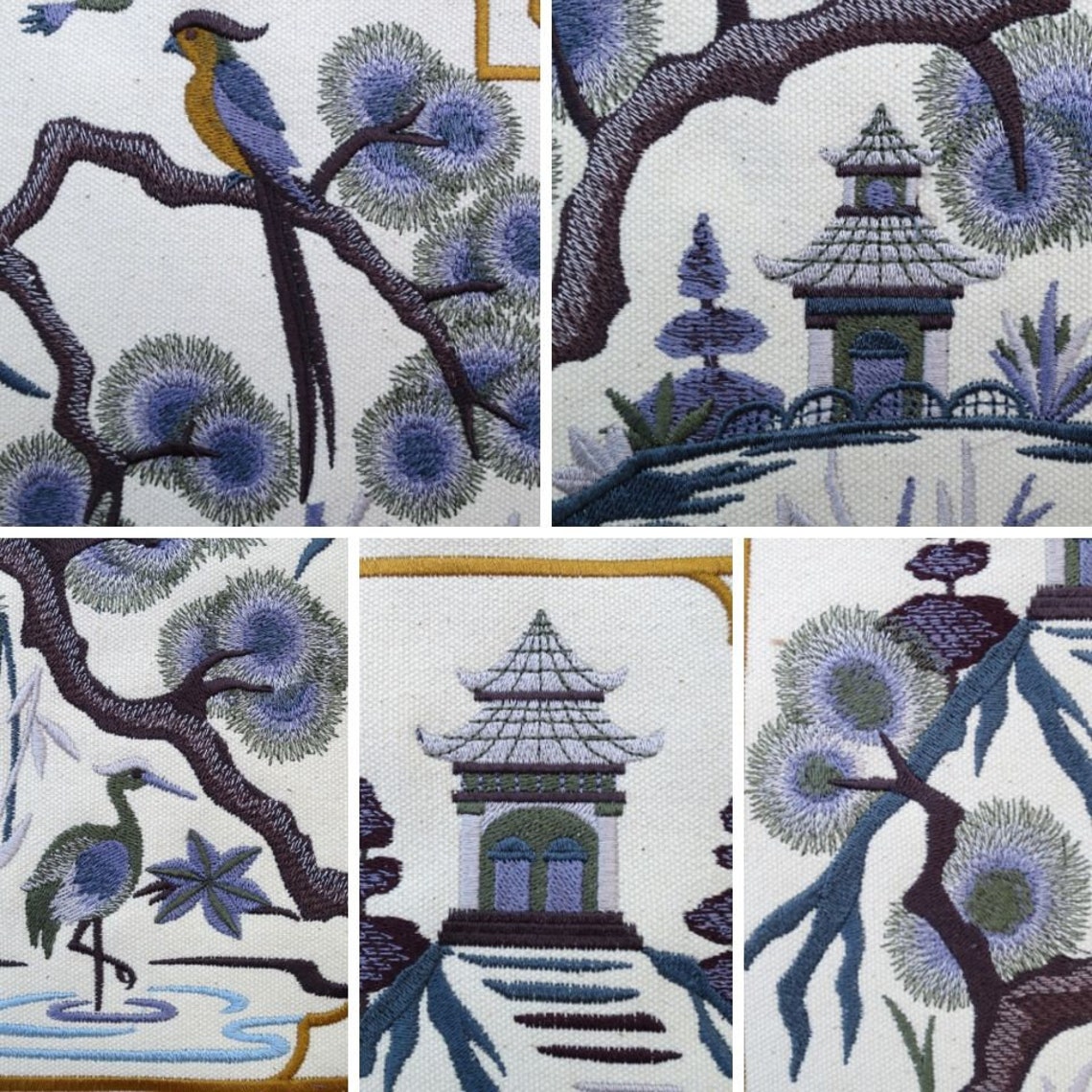 Stained Embroidered Canvas Wall Art photo