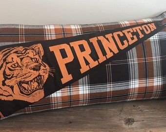 pennant pillow. Princeton University vintage pennant. school pennant. school spirit. graduation. student. alumni.