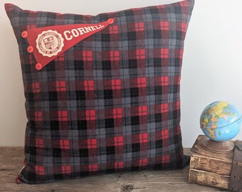 pennant pillow. Cornell University vintage pennant. school pennant. school spirit. graduation. student. alumni.