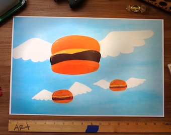 Bob's Burgers - Flying Burgers Poster for your TV restaurant decor