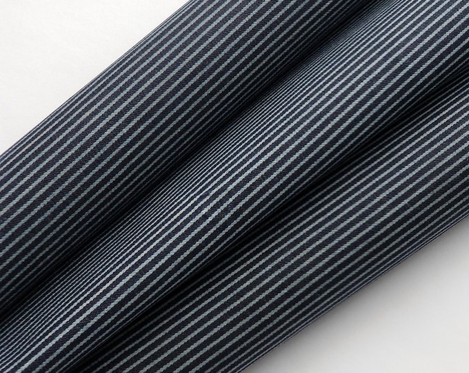Hand Waxed Cotton Denim Fabric Railcar Indigo Stripe 10 Oz. Sold in 1/2