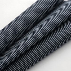 Schienenfahrzeug Indigo Streifen Gewachste Baumwolle Denim |  Vintage Canvas für Taschen, Polsterer & Kunsthandwerk | Verkauf erfolgt in 1/2 Yard Schritten