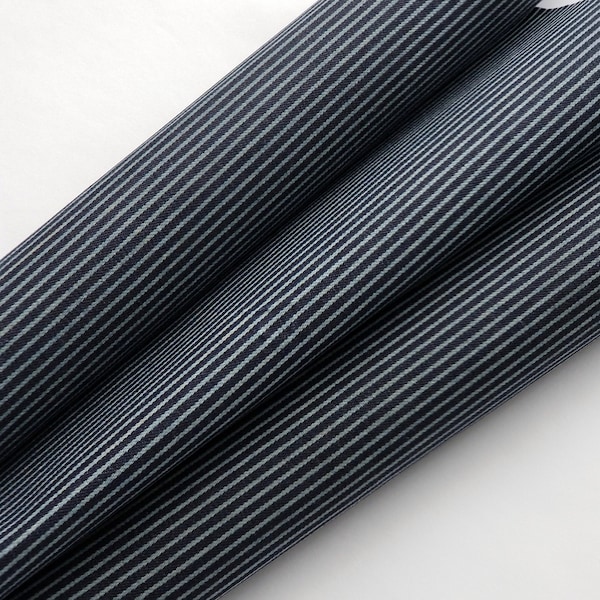 Hand Waxed Cotton Denim Fabric - Railcar Indigo Stripe 10 oz. - sold in 1/2 yard increments