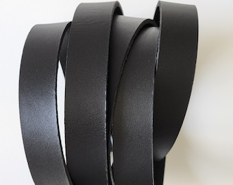 Black Bridle Leather Strap - 6/7 oz. 55" - 60" Lenth  Available 1/2 inch 3/4 inch and 1 inch widths