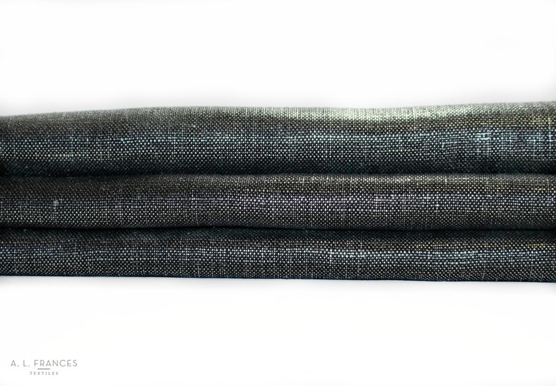 Onyx Hand Waxed Metallic Linen Fabric 8 oz sold in 1 yard increments