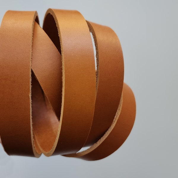 3/4 Inch Wide Caramel Bridle LEATHER STRAP - 6/7 oz. Various Lengths