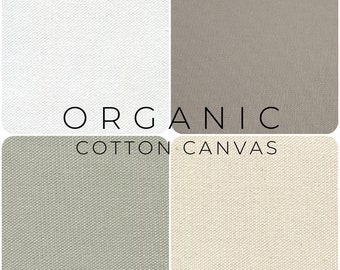 ORGANIC COTTON CANVAS Fabric Cloth 10 oz. - Sold in 1/2 yard increments White Beige Grey Natural