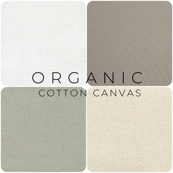 BIO BAUMWOLLE CANVAS Stoff Tuch 10 oz. - Verkauft in 1/2 Yard Schritten Weiß Beige Grau Naturell