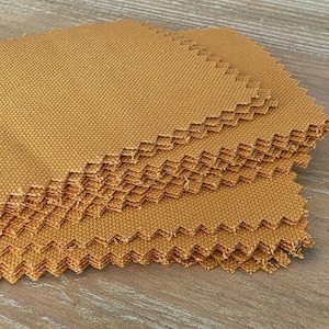 Tessuto in tela di cotone color caramello / Rivestimento di peso medio-pesante, creazione di borse, cucito, arredamento per la casa immagine 3