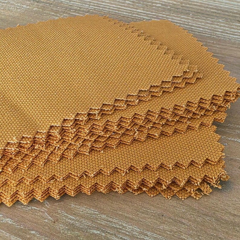 Tessuto in tela di cotone color caramello / Rivestimento di peso medio-pesante, creazione di borse, cucito, arredamento per la casa immagine 3