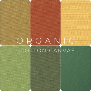 ORGANIC COTTON CANVAS Fabric - Sold in 1/2 yard increments , Orange, Yellow, Green, Eco-Friendly Upholstery & Sewing Material by the Yard