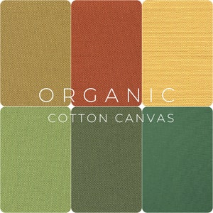 ORGANIC COTTON CANVAS Fabric Cloth 10 oz. - Sold in 1/2 yard increments Orange Yellow Green