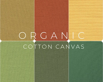 ORGANIC COTTON CANVAS Fabric Cloth 10 oz. - Sold in 1/2 yard increments Orange Yellow Green