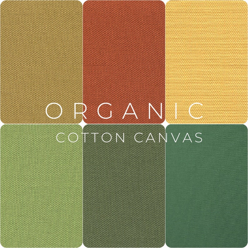 ORGANIC COTTON CANVAS Fabric - Sold in 1/2 yard increments Orange Yellow Green image 1