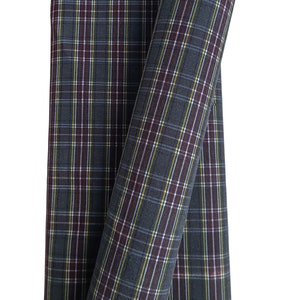 Waxed Plaid Canvas BURGUNDY COLORWAY No. 001 - Burgundy, Charcoal, Black and Yellow  Sold in 1/2 yard Increments