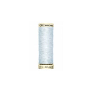 May include: A spool of light blue Gutermann thread with the text "Gutermann" and "100 m - 110 yds/vgs" printed on the label.