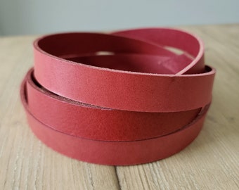 Rose Pink Bridle LEATHER STRAP - 6/7 oz. 55" - 60" Length